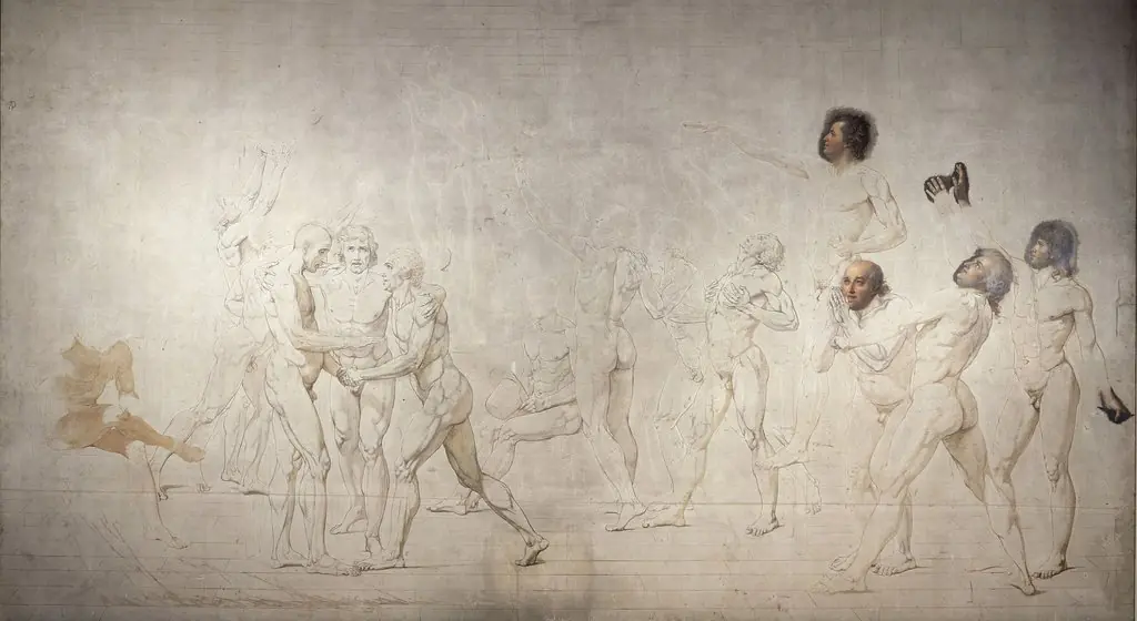 The Tennis Court Oath, by Jacques-Louis David, 1796