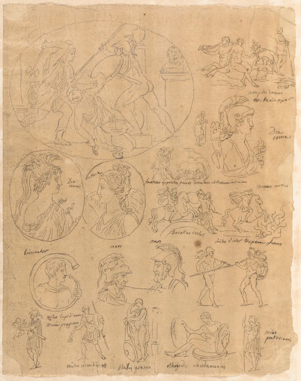 Tracings of Classical Subjects, by Jacques-Louis David, oil, 1778