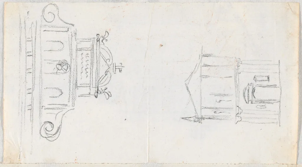 Two Church Facades, by Jacques-Louis David, chalk, 1778