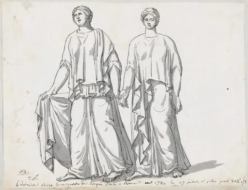 Two of the Three Graces, from San Giovanni Laterano, by Jacques-Louis David