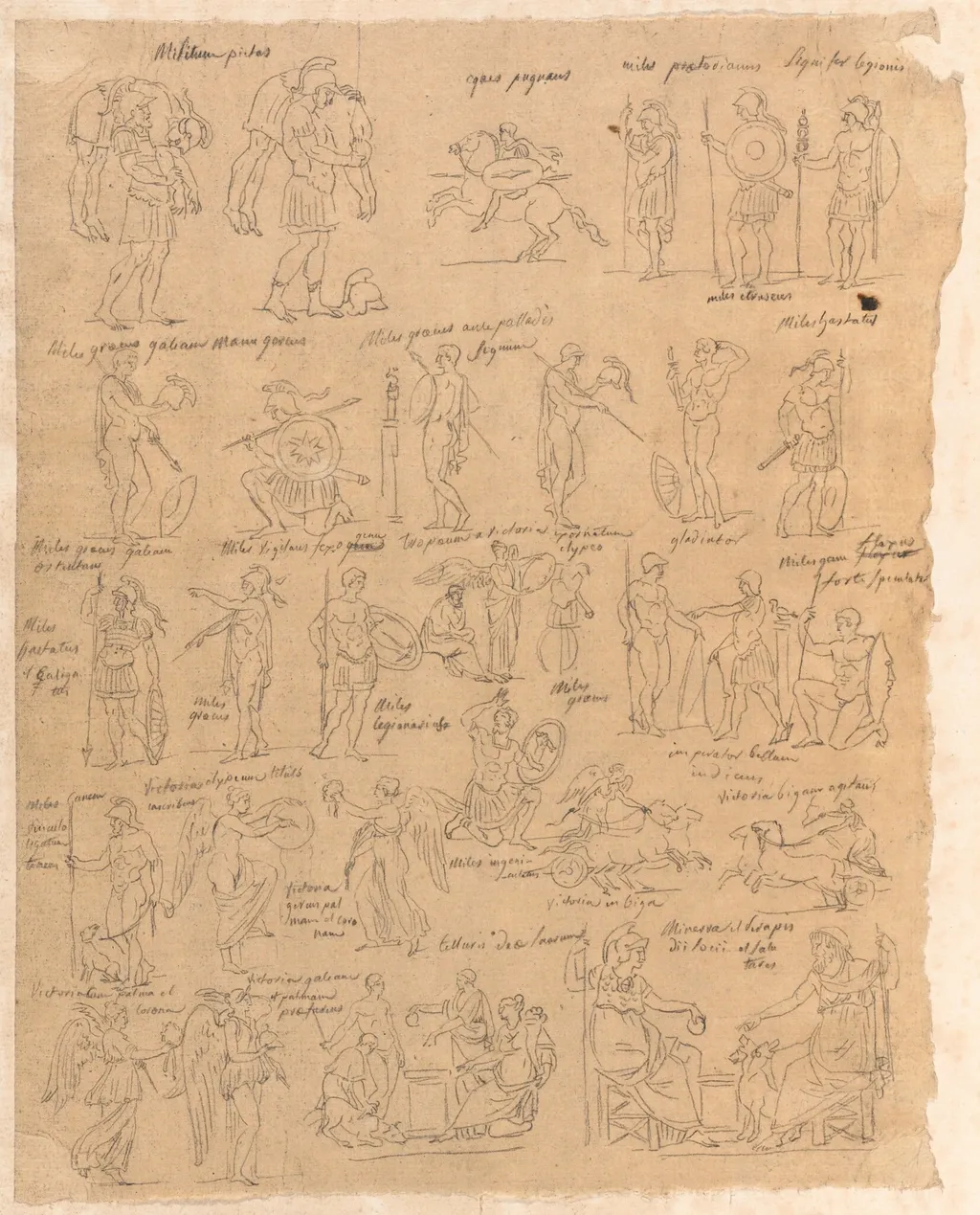 Warriors with Victims, and Other Classical Subjects, by Jacques-Louis David, oil, 1778