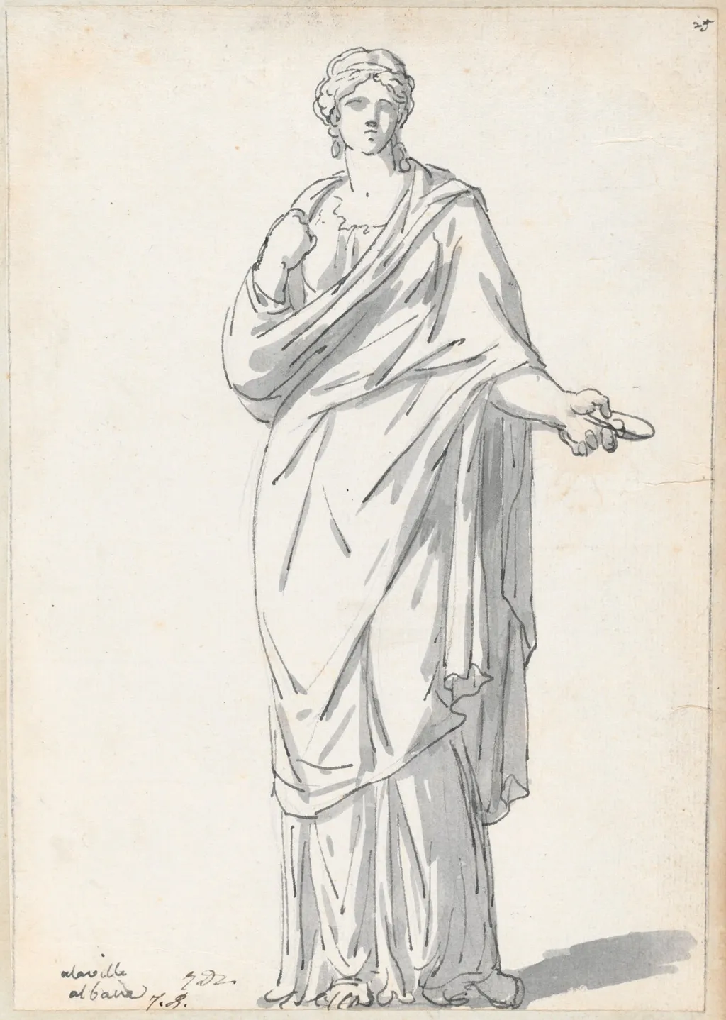 Woman from the Villa Albani, by Jacques-Louis David, ink, 1778