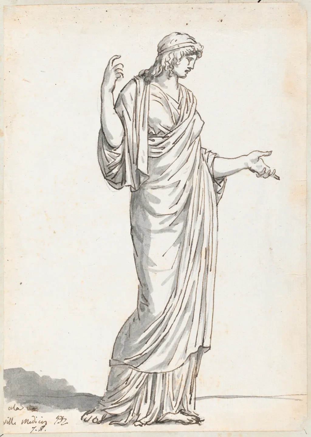 Woman from the Villa Medici, by Jacques-Louis David, ink, 1778