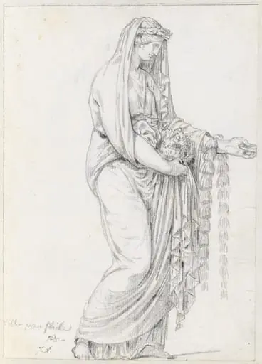 Woman with a Garland, from the Villa Pamphili, by Jacques-Louis David