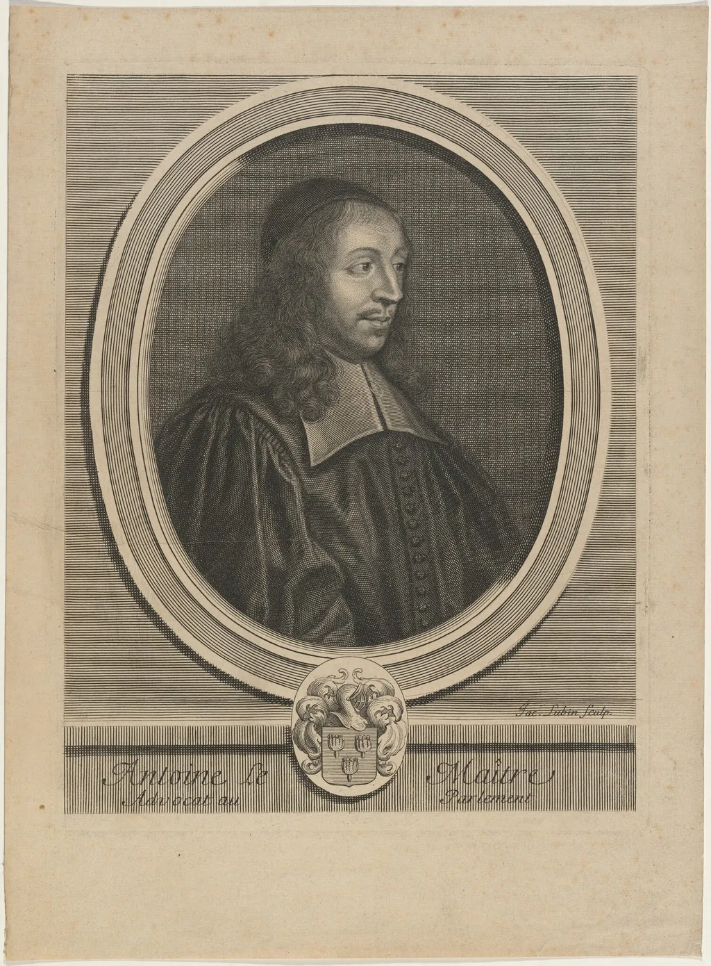Antoine le Maitre, by Jacques Lubin, ink, 1681