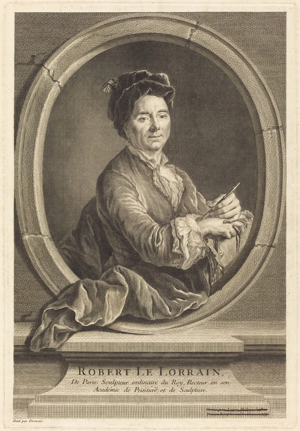 Robert le Lorrain, by Jacques-Philippe Le Bas, ink, 1741