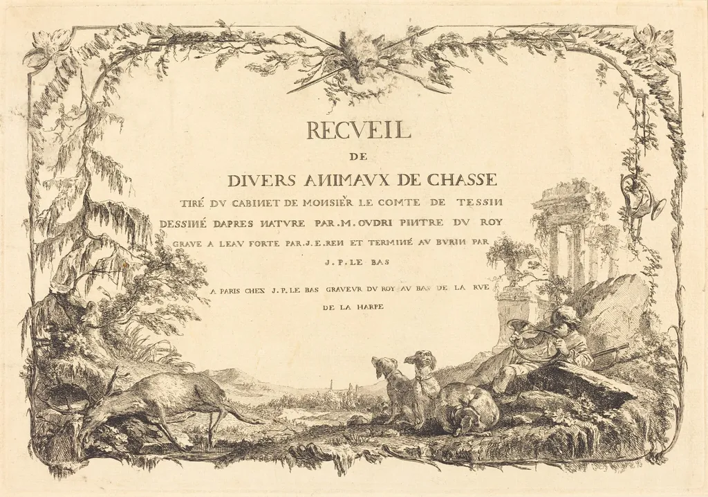 Title Page, by Jacques-Philippe Le Bas, ink, 1742
