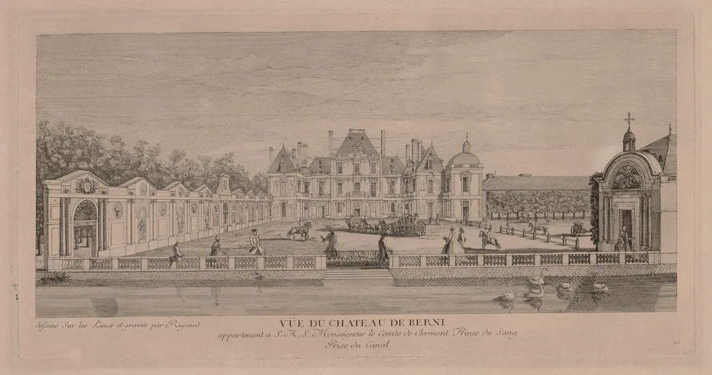 Chateau of Berny, by Jacques Rigaud, 1727