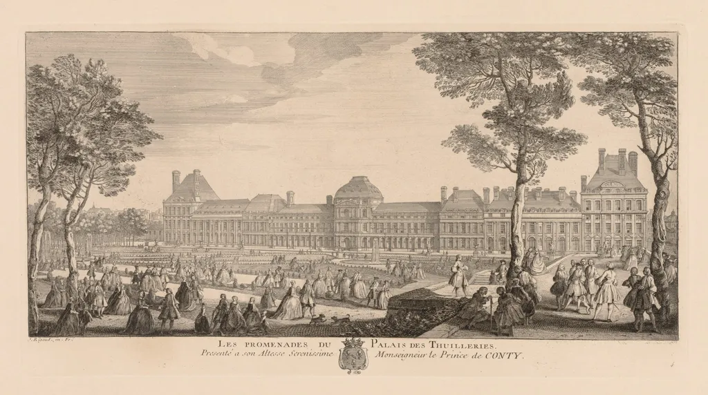 Promenades of the Palais des Tuileries, by Jacques Rigaud, 1724