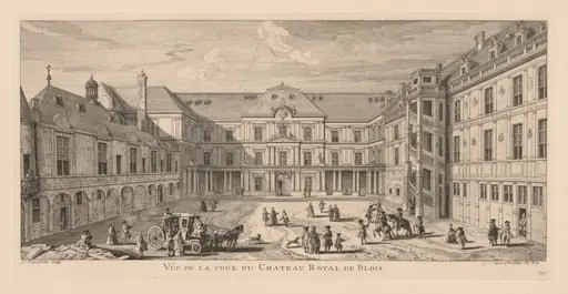 Vue de la cour du Château de Blois, by Jacques Rigaud
