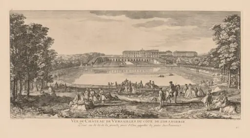 Vue du Château du Versailles, du côté de l'Orangerie, prise au delà de la pièce d'eau des Suisses, by Jacques Rigaud
