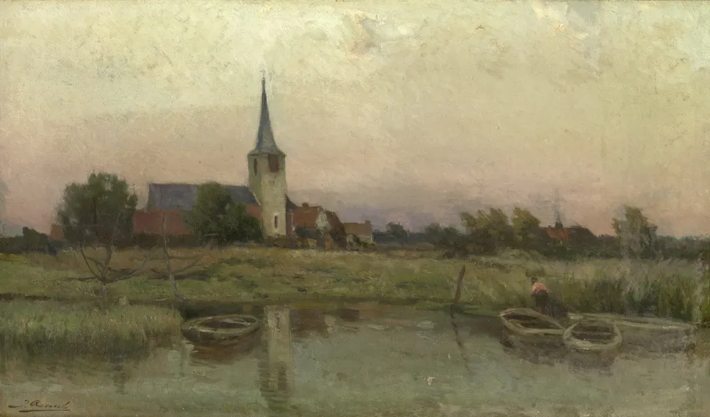 Mariakerke, by Jacques Rosseels, oil, 1878
