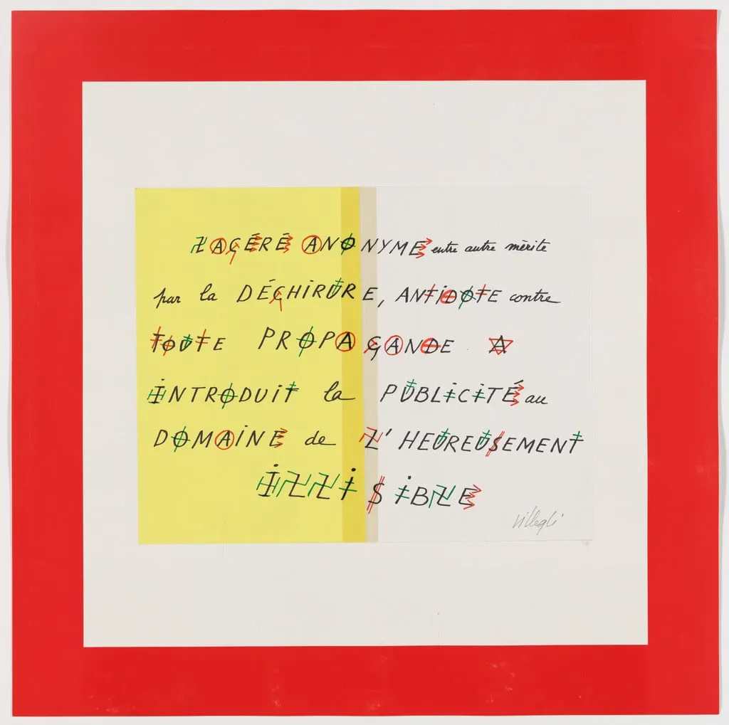 Untitled, by Jacques Villeglé, ink, 1973