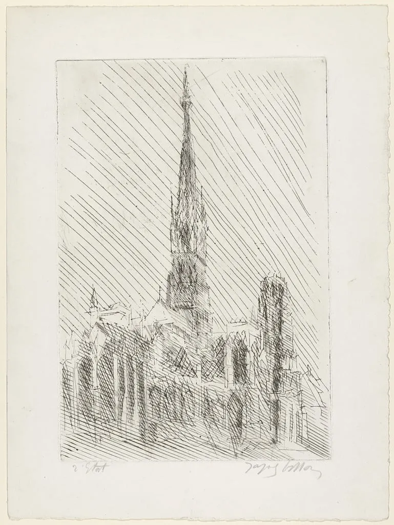 Untitled, by Jacques Villon, ink, 1948