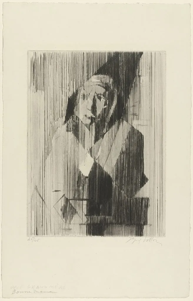 Untitled, by Jacques Villon, ink, 1943