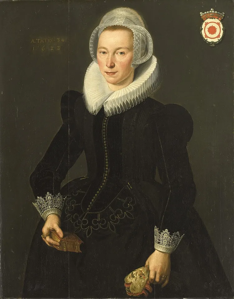 Portrait of Grietje Adriaensdr Grootes (1588-1624), by Jacques Waben, oil, 1622