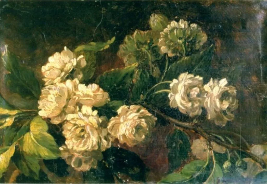 Natură statică cu crizanteme albe, by Jadin Louis Godefroy, unspecified, 1850