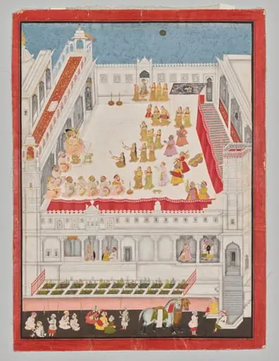 Maharana Jagat Singh Attending the Raslila, by Jai Ram