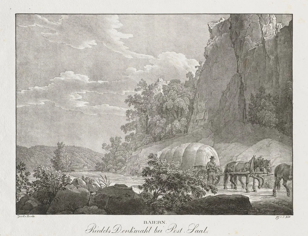 Baiern, Riedels Denkmahl bei Post-Saal, by Jakob Alt, 1839