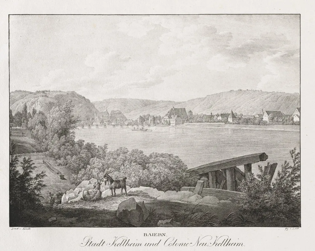Baiern, Stadt Kellheim und Colonie Neu-Kellheim, by Jakob Alt, 1839