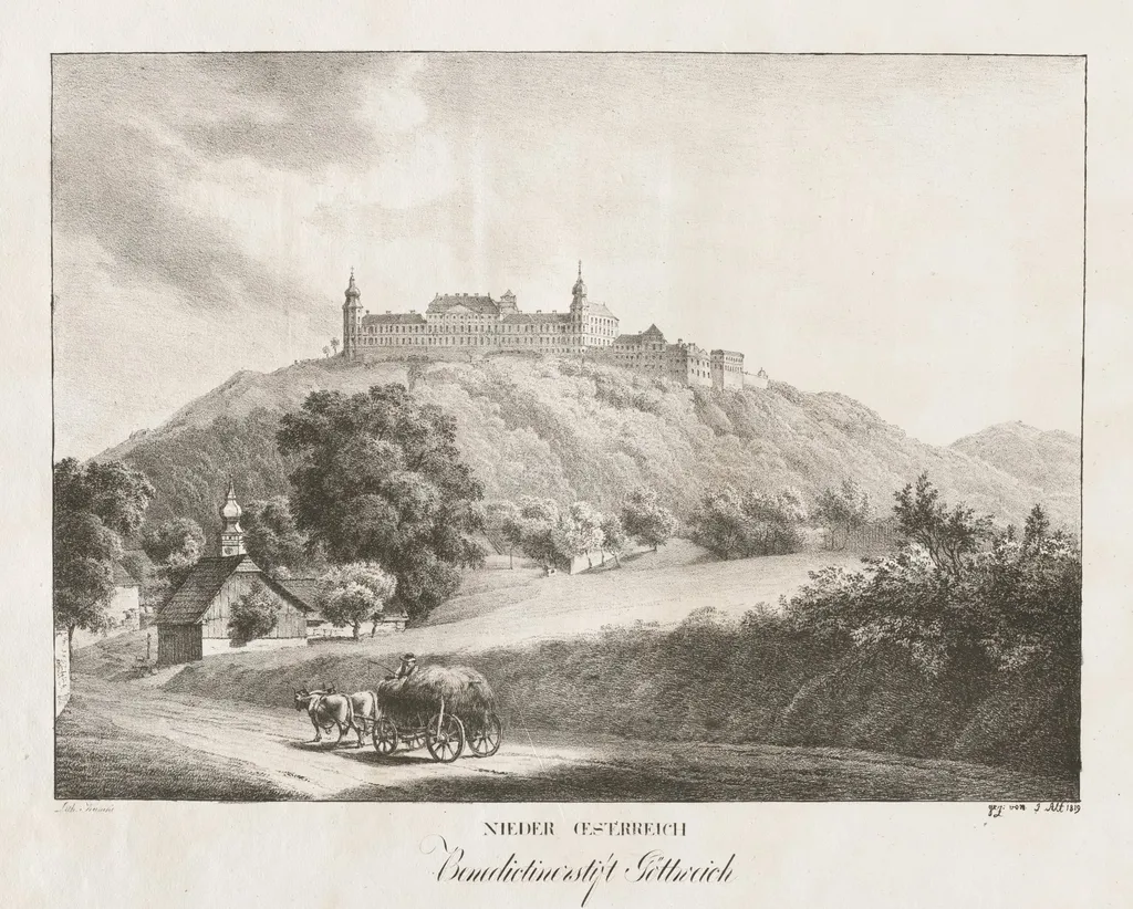 Nieder-oesterreich, Benedictinerstift Gottereich, by Jakob Alt, 1819