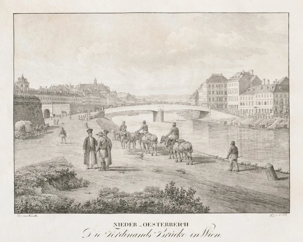 Nieder-oesterreich, Die Ferdinand Brucke in Wien, by Jakob Alt, 1839