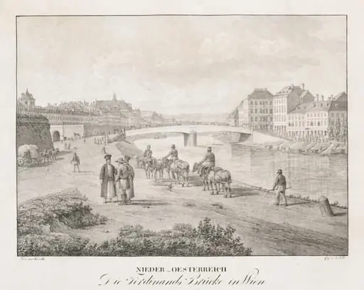 Nieder-oesterreich, Die Ferdinand Brucke in Wien, by Jakob Alt