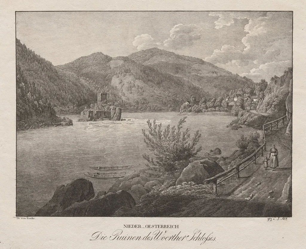 Nieder-oesterreich, Die Ruinen des Woerther Schlosses, by Jakob Alt, 1839