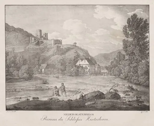 Nieder-oesterreich, Ruinen des Schlosses Hinterhaus, by Jakob Alt