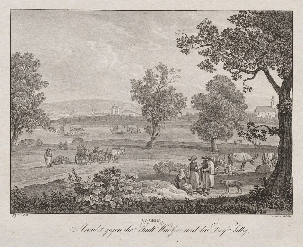 Ungern, Ansicht gegen die Stadt Waitzen und das Dorf Telky, by Jakob Alt, 1839