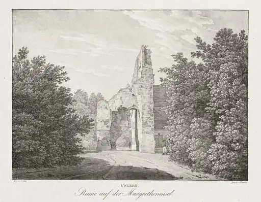 Ungern, Ruinen auf der Margretheninsel, by Jakob Alt