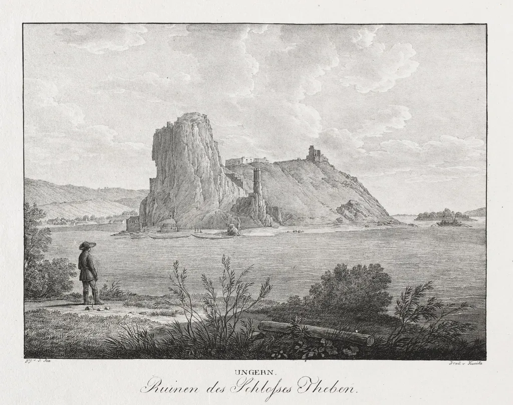 Ungern, Ruinen des Schlosses Theben, by Jakob Alt, 1839