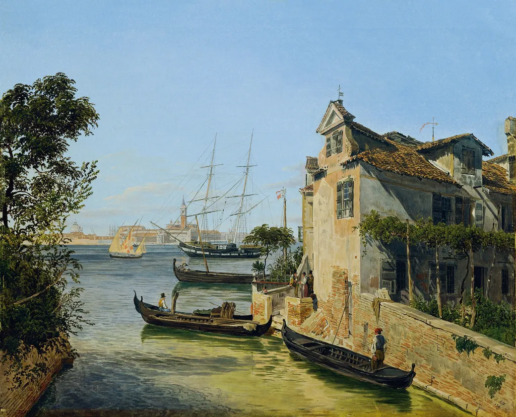 View of San Giorgio Maggiore in Venice, by Jakob Alt, oil, 1834