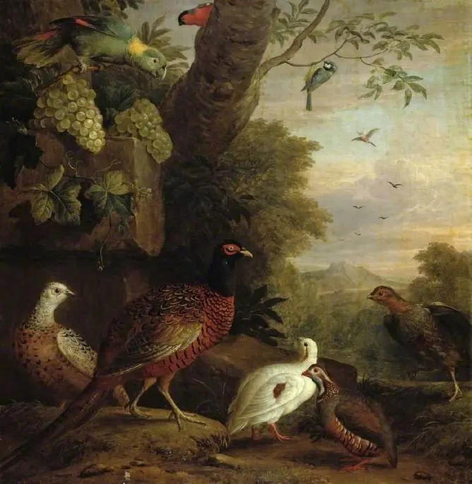 Birds in a landscape, by Jakob Bogdani