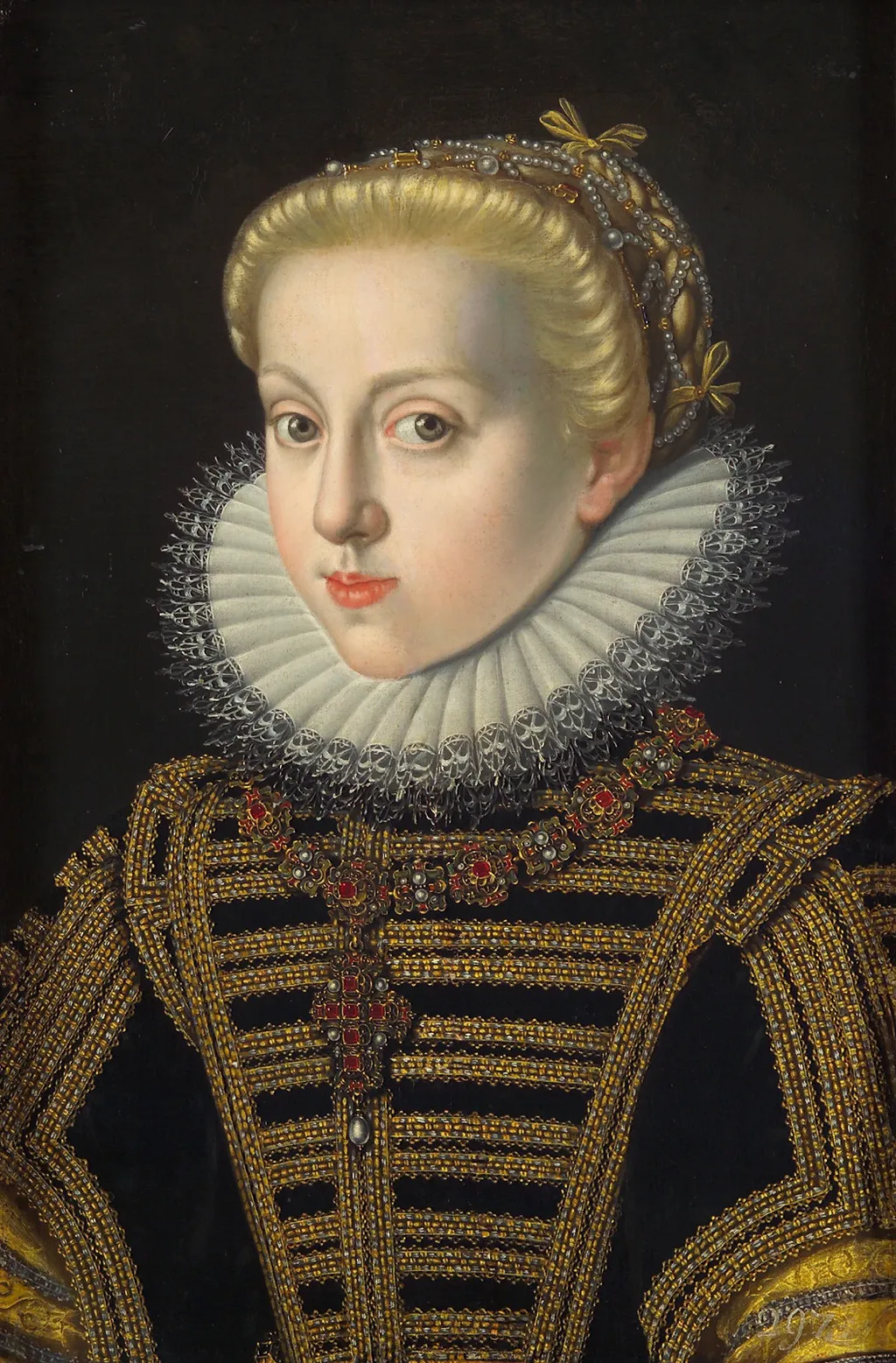 Archduchess Katharina Renea (1576-1595) in black dress, by Jakob de Monte, unspecified