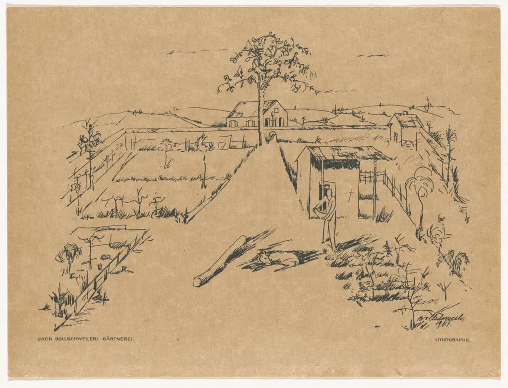 Untitled, by Jakob (Jack) Friedrich Bollschweiler, ink, 1917