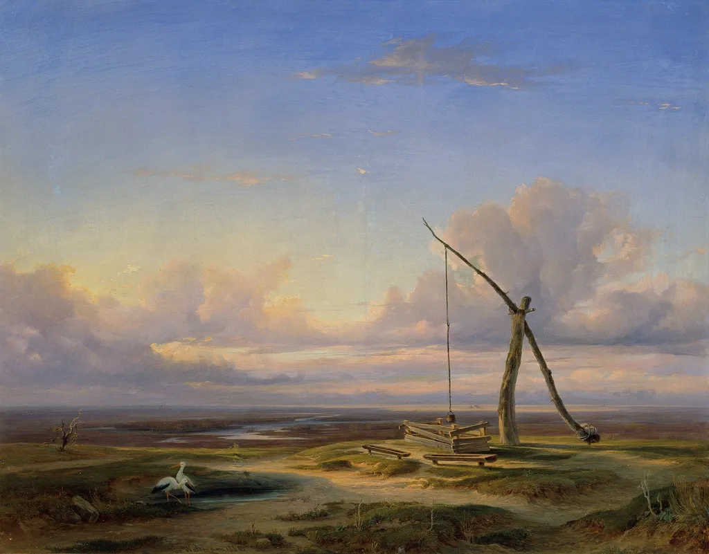 Puszta in Ungarn, by Jakob Waltmann, oil, 1850