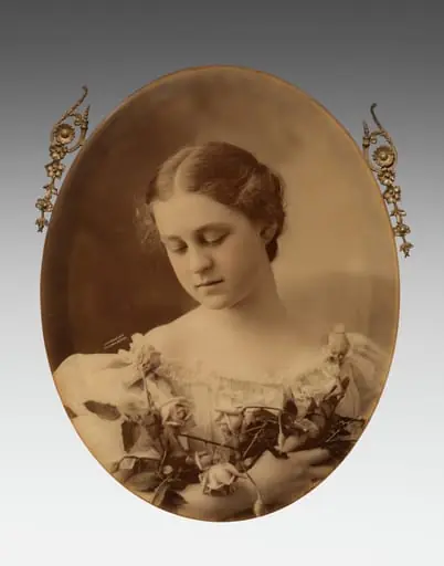 Young Woman Holding Roses, by James Arthur