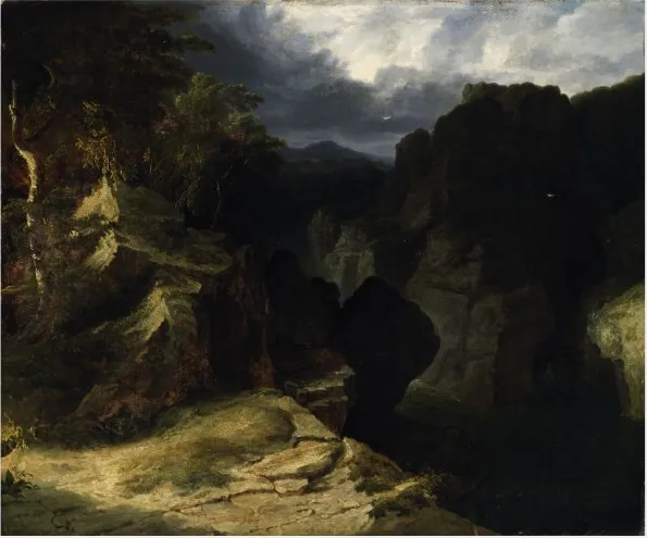 View of the Devil's Glen, by James Arthur O'Connor, oil, 1826