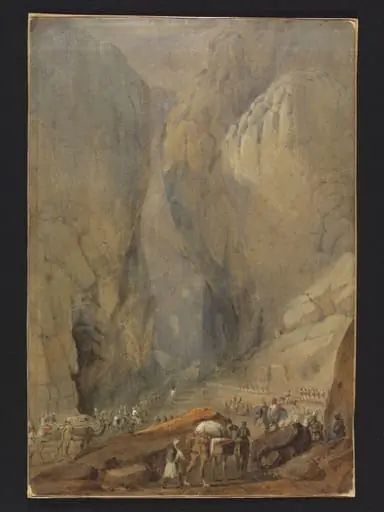 Entrance to the Bolan Pass from Dadur, by James Atkinson