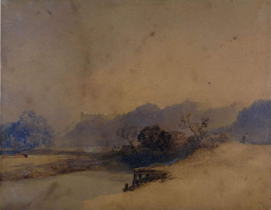 Distant view of Arundel Castle, by James Baker Pyne, watercolor, 1820