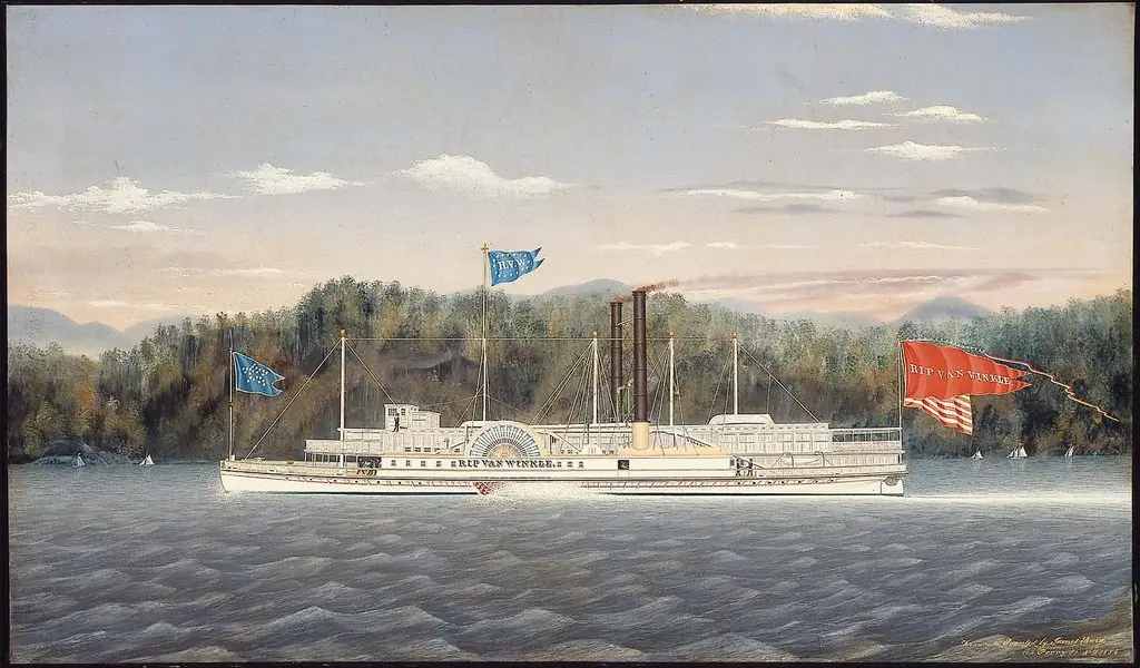 The Hudson River Steamboat "Rip van Winkle", by James Bard