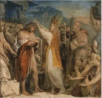 The Baptism of the King of Cashel by Saint Patrick, by James Barry