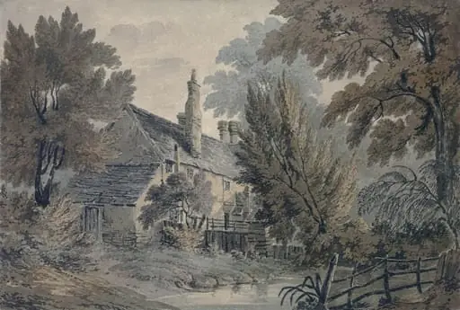 Landscape with House by a Pond, by James Bourne