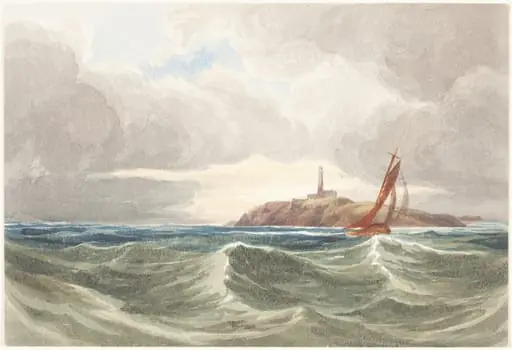 Seascape with Lighthouse, by James Bulwer