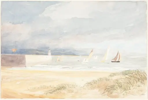 Shore Scene with Sailboats (Portland, Dorset?), by James Bulwer