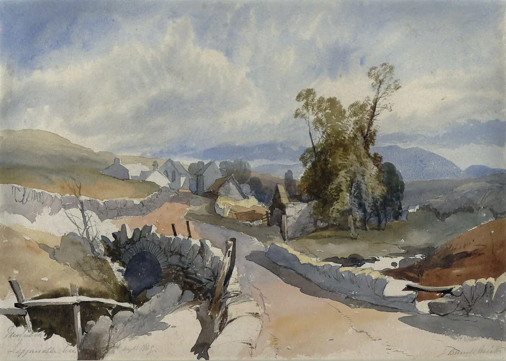 A Village Street, by James Burrell Smith, watercolor, 1869