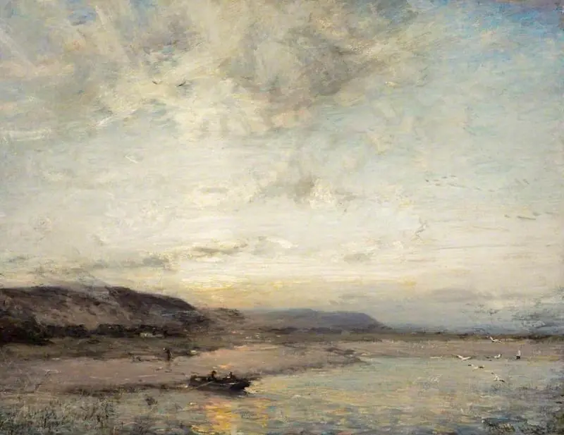 Sunset near Glencaple on Solway, by James Campbell Noble