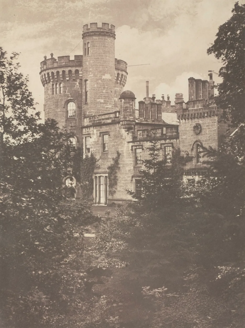 View of Tullichewan Castle, Glasgow, by James Campbell of Strachathro, 1855
