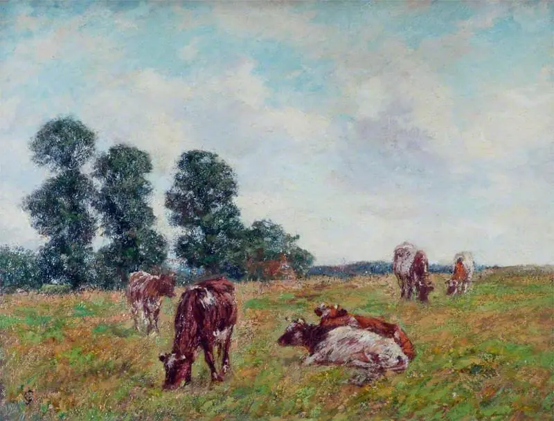Meadow Scene with Cattle and Trees, by James Charles